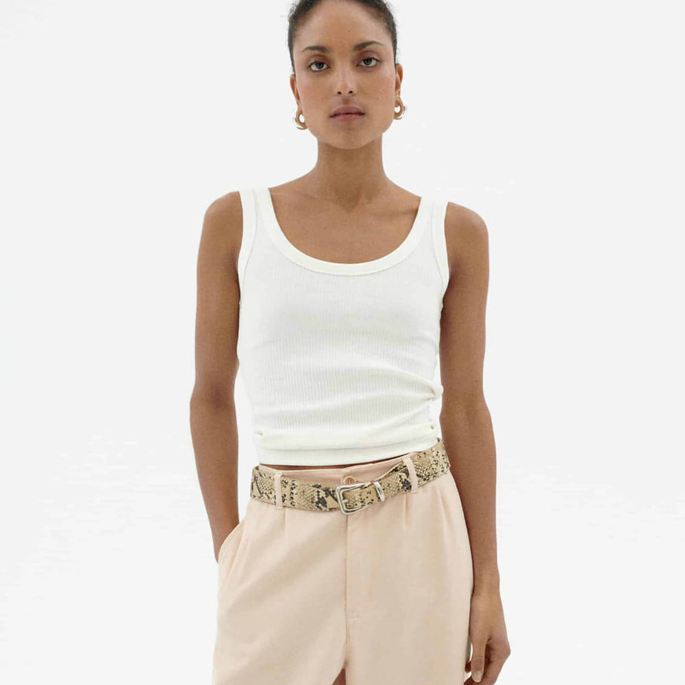 Thinking Mu W Top Julia Hemp white