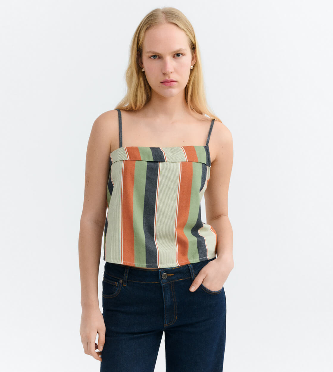 Thinking Mu W Top Raida multicolor quick stripes