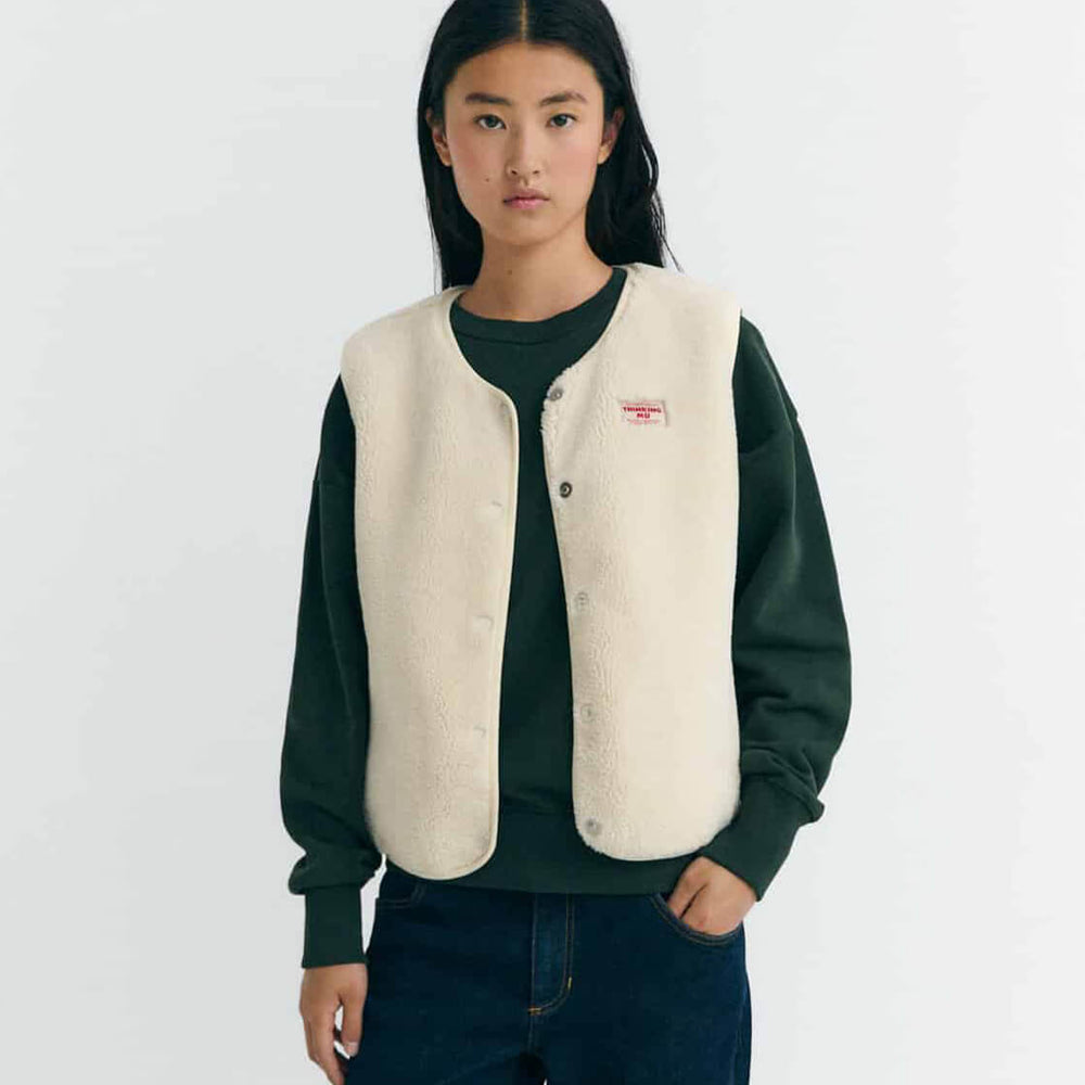 Thinking Mu W Vest Jay II beige ivory