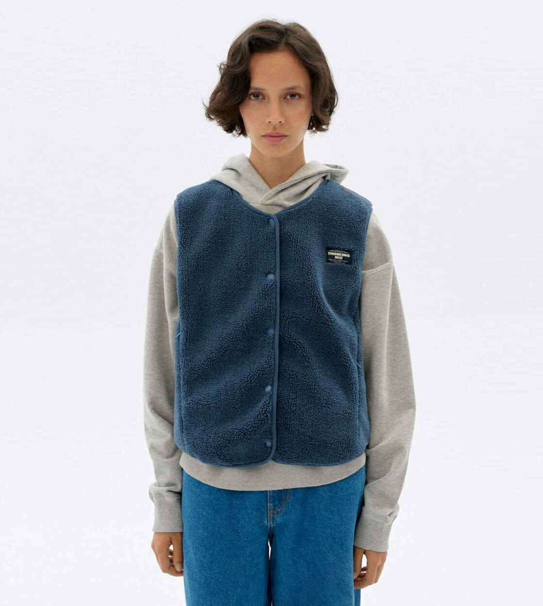 Thinking Mu W Vest Jay II blue fuzz