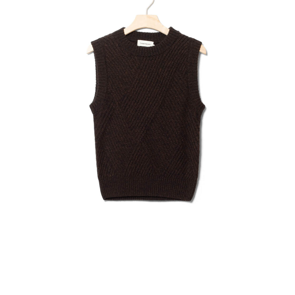Thinking Mu W Vest Kaia Knitted brown