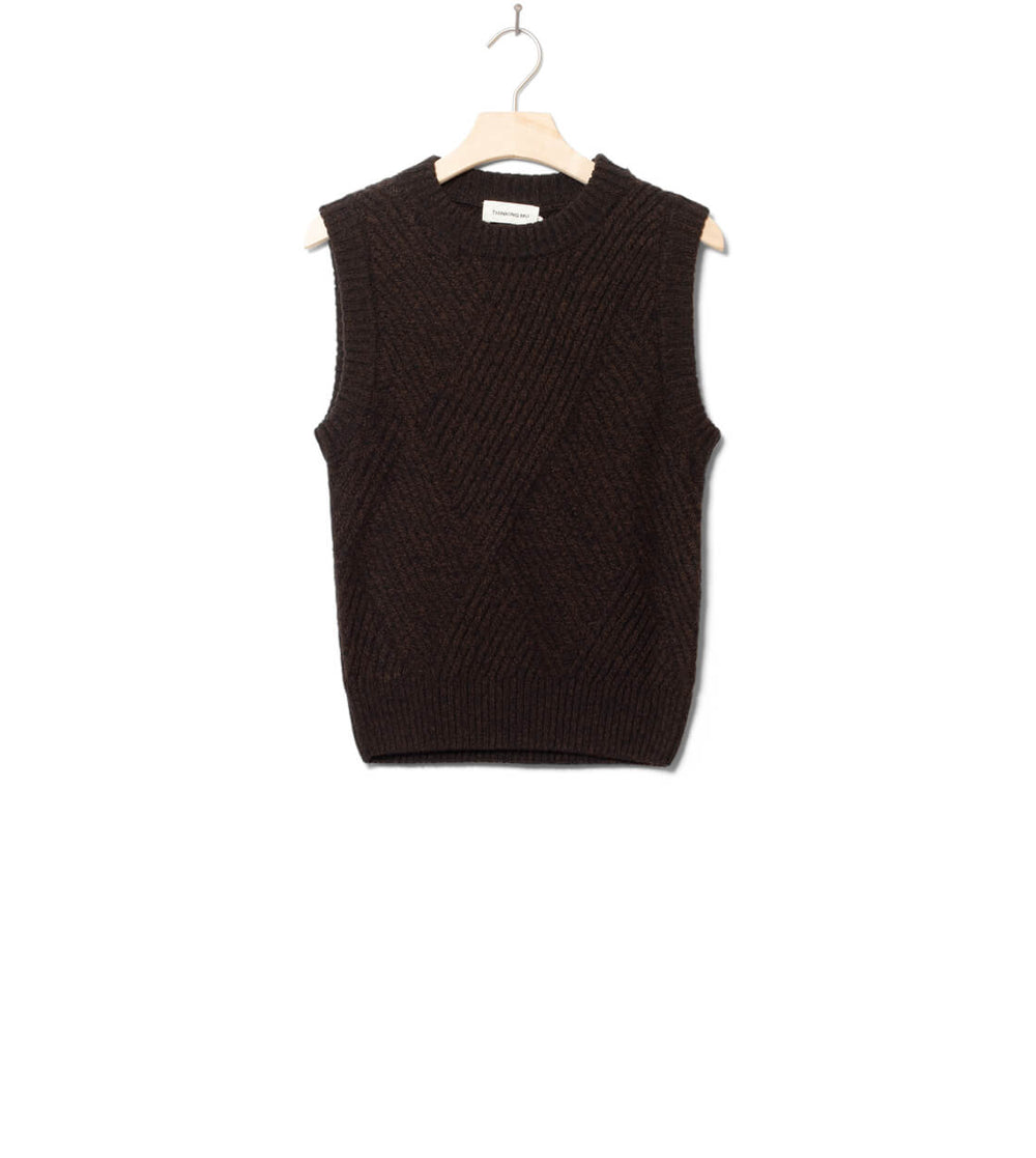 Thinking Mu W Vest Kaia Knitted brown