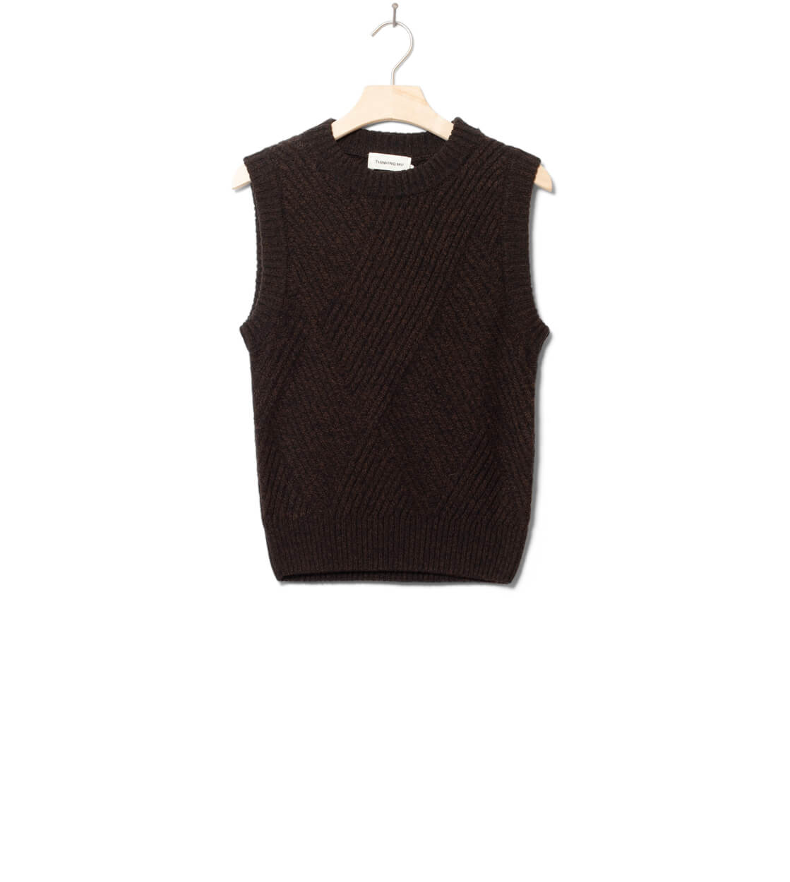 Thinking Mu W Vest Kaia Knitted brown