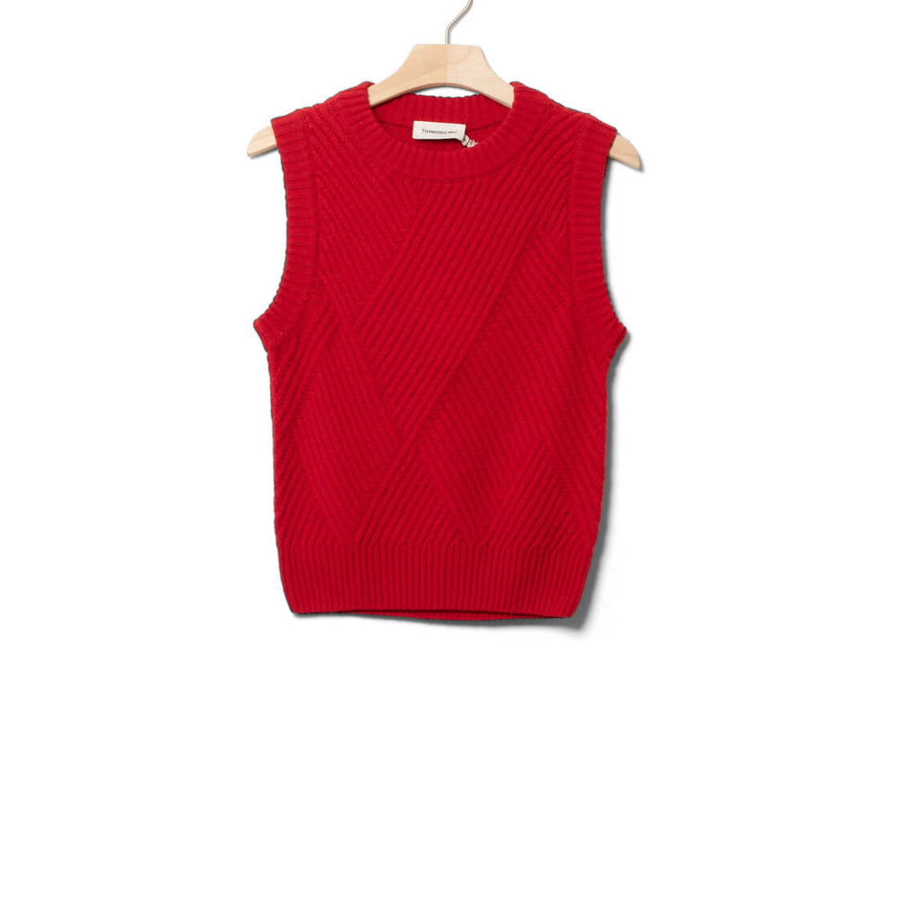 Thinking Mu W Vest Kaia Knitted red