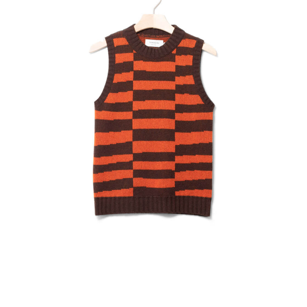 Thinking Mu W Vest Mut Knitted brown tipsy