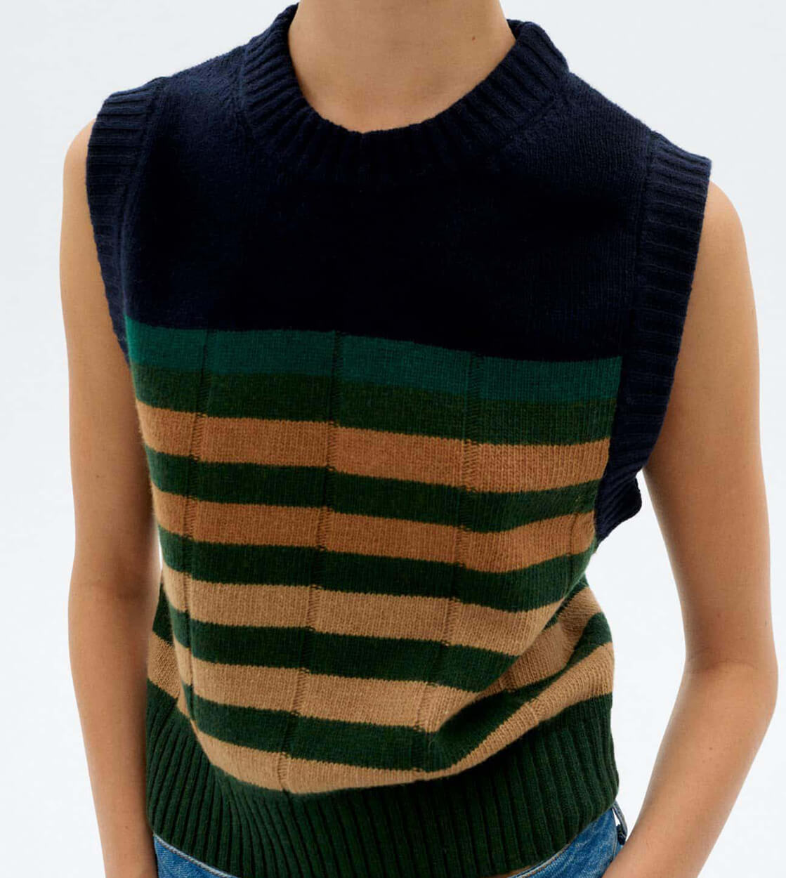 Thinking Mu W Vest Sherry Knitted multicolor green