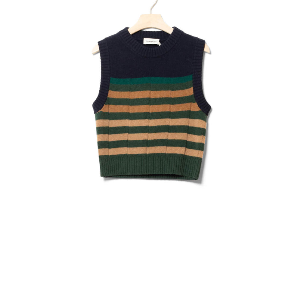 Thinking Mu W Vest Sherry Knitted multicolor green
