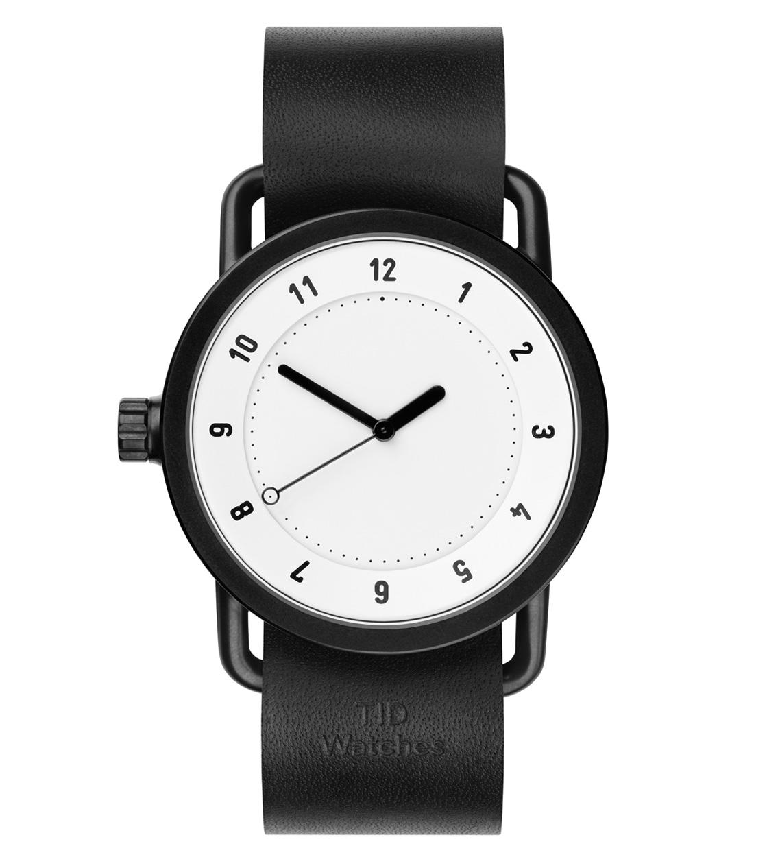 Tid Watch No.1 black leather/white