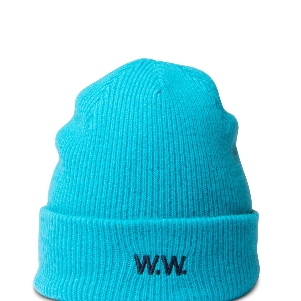 Wood Wood Beanie Mande Ribbed blue azzure