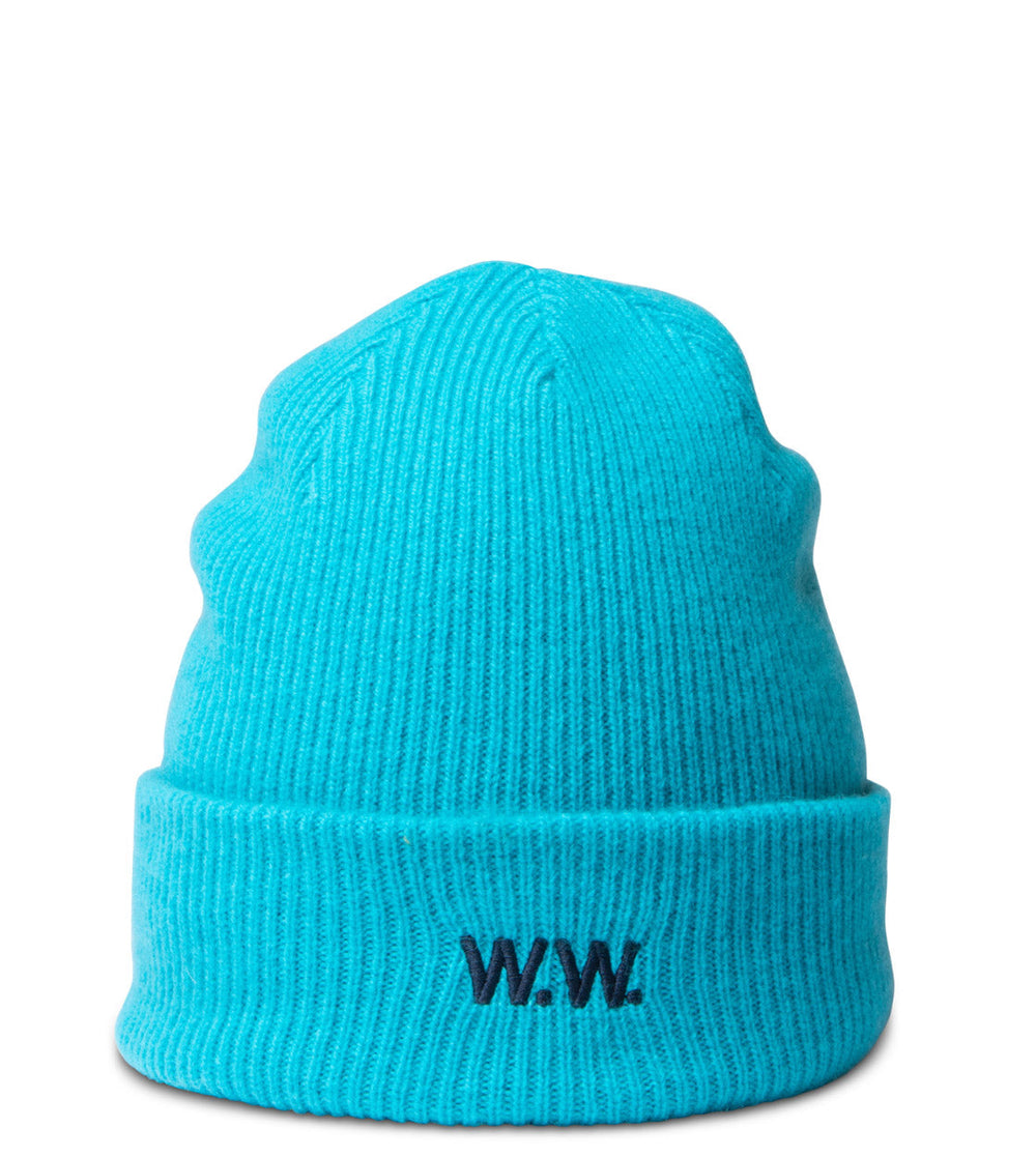 Wood Wood Beanie Mande Ribbed blue azzure