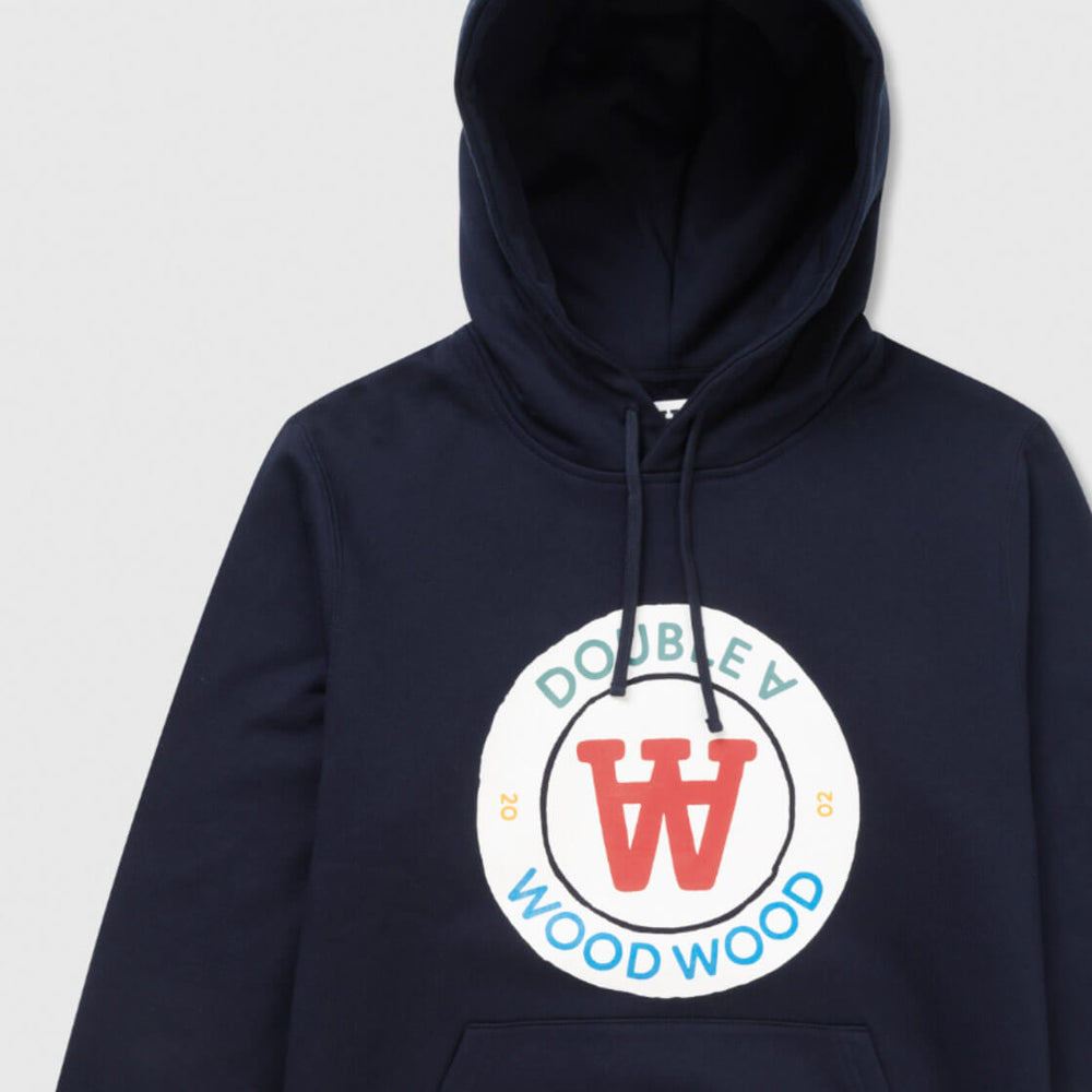 Wood Wood Hooded Ian Crest blue navy