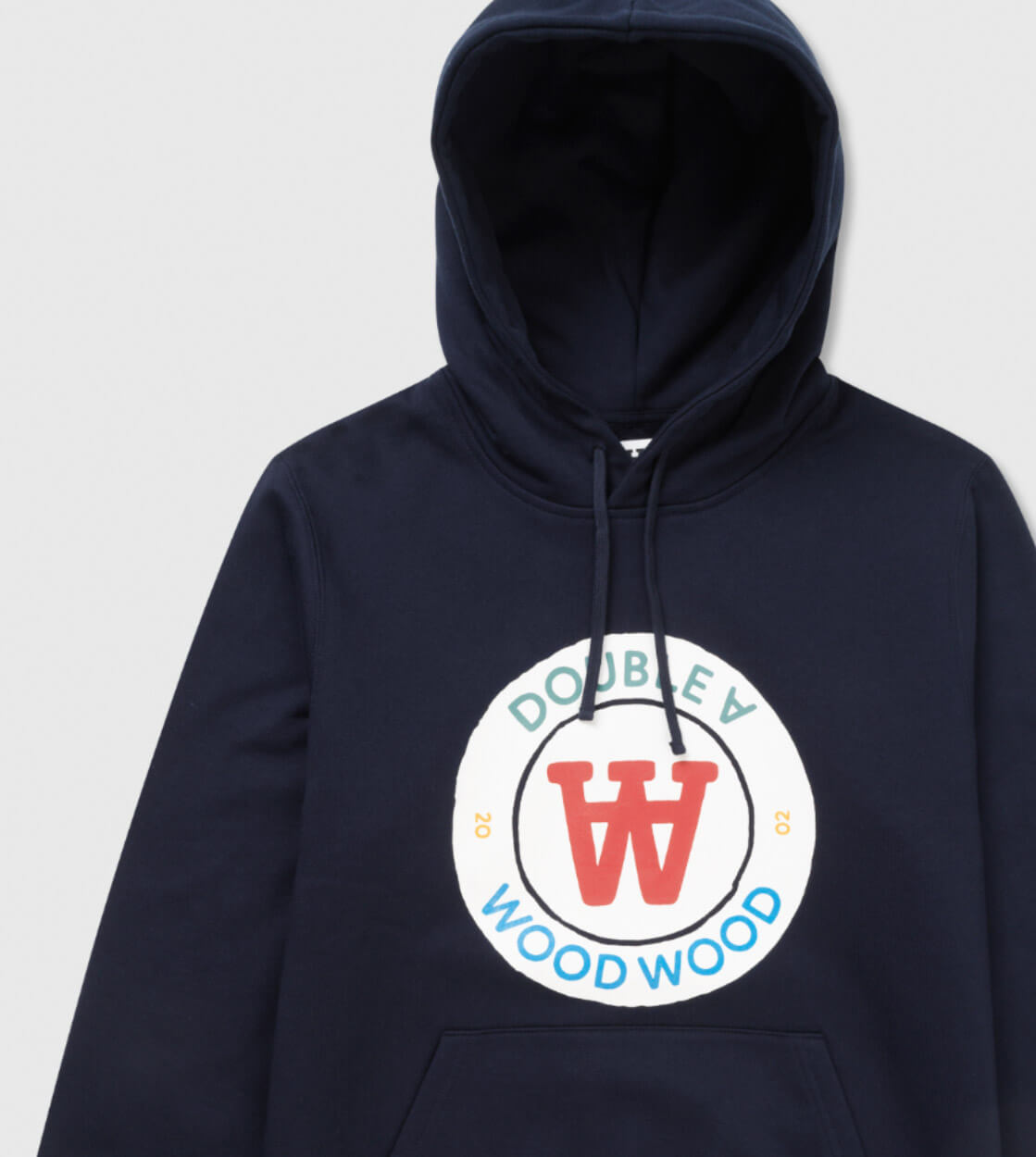 Wood Wood Hooded Ian Crest blue navy