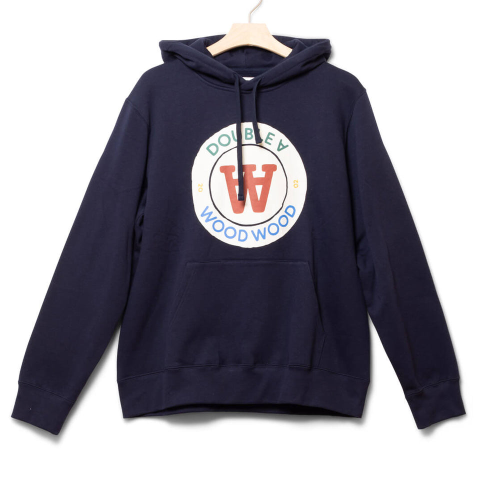 Wood Wood Hooded Ian Crest blue navy