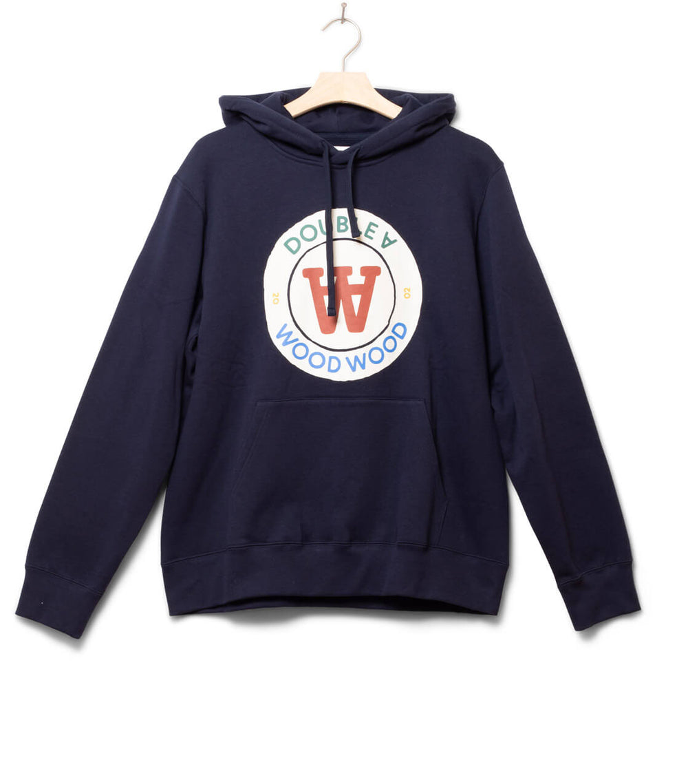 Wood Wood Hooded Ian Crest blue navy