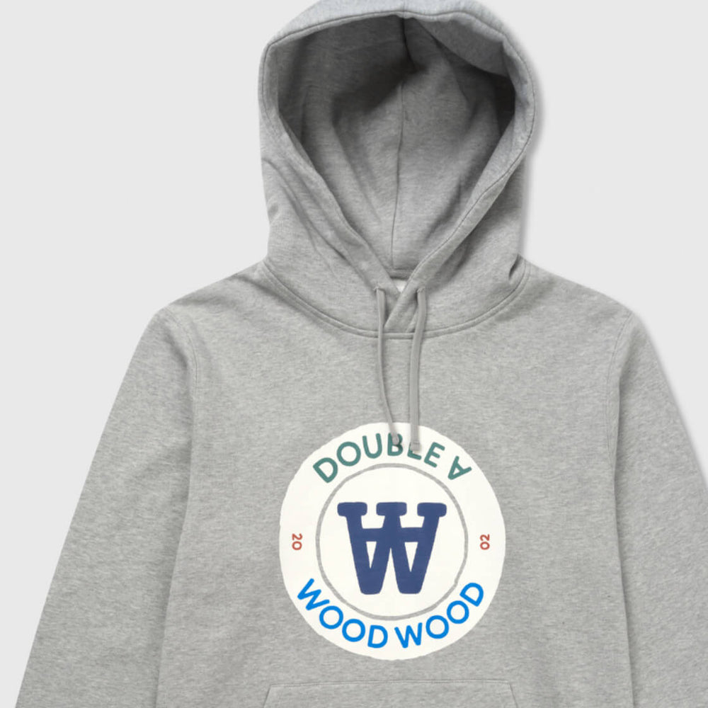 Wood Wood Hooded Ian Crest grey melange