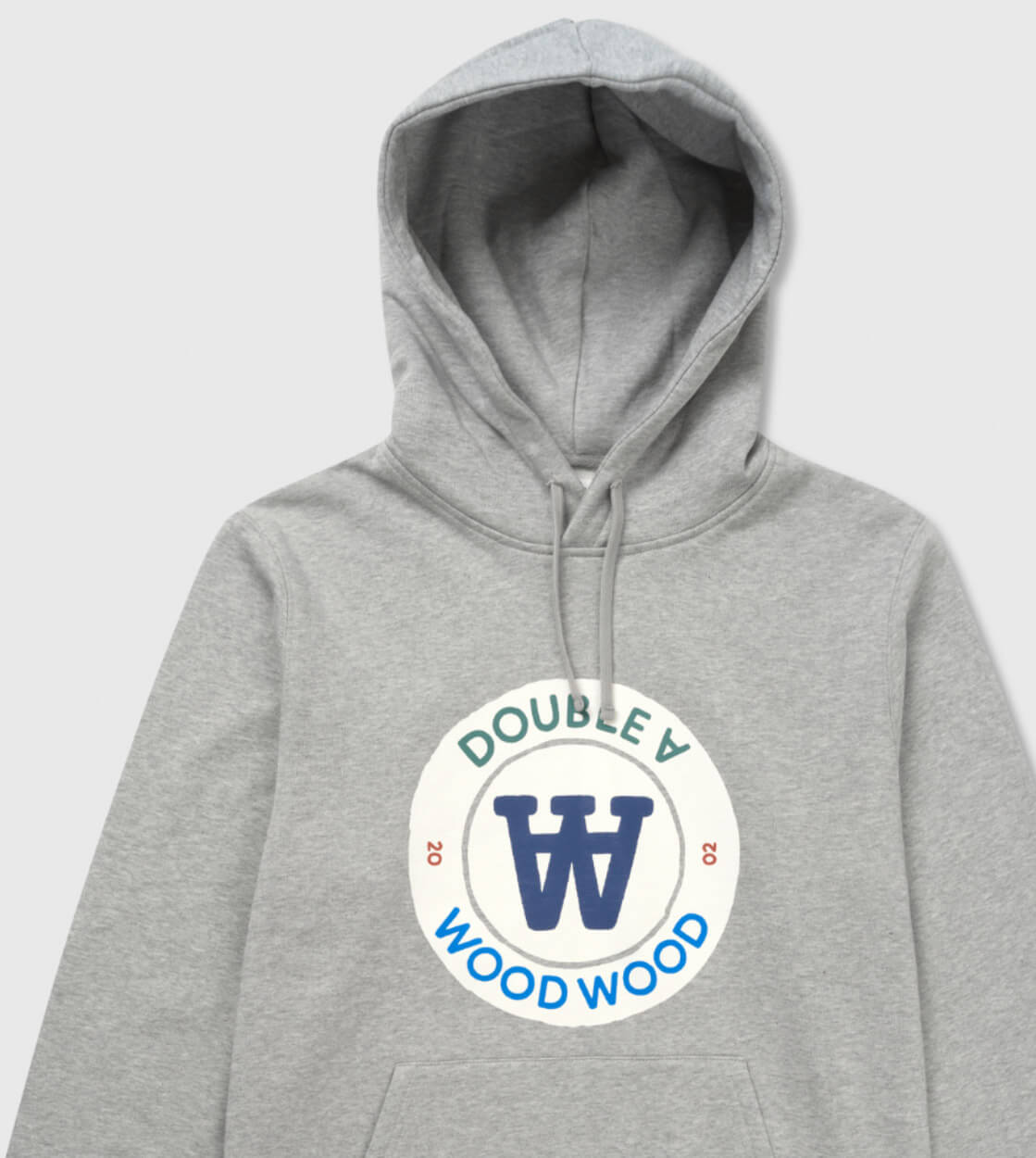 Wood Wood Hooded Ian Crest grey melange