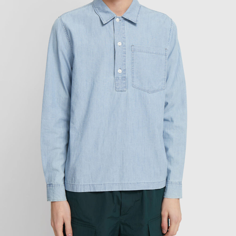 Wood Wood Shirt Albert Chambray blue light