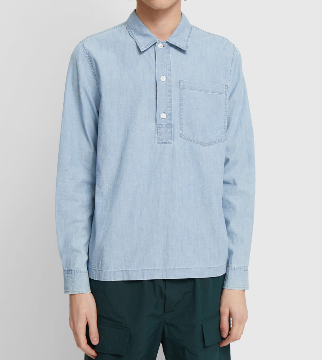 Wood Wood Shirt Albert Chambray blue light