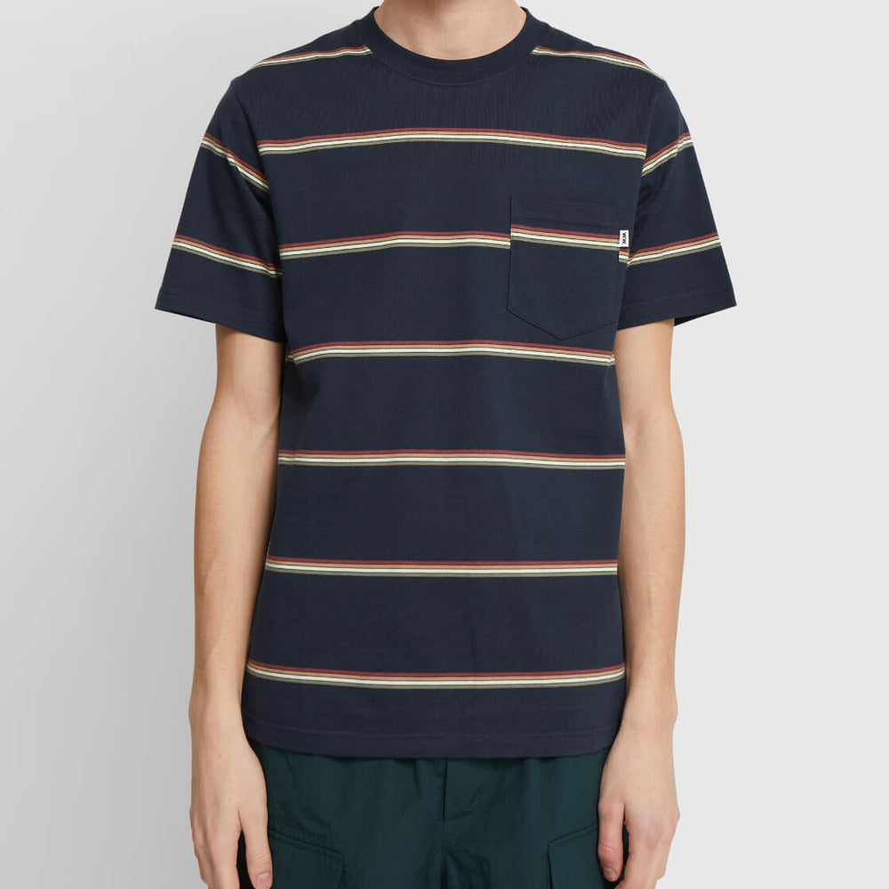 Wood Wood T-Shirt Bobby Stripe blue navy